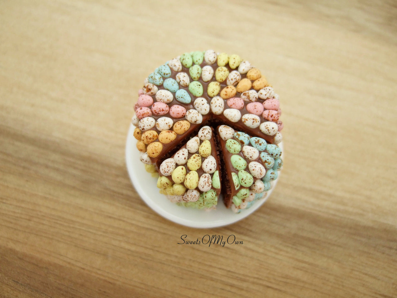 Miniature Chocolate Cake Covered with 216 Mini Eggs Miniature - 1:12 Scale