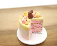 Thumbnail for Miniature Easter Bunny with Roses Pink Cake - Easter Theme - 1:12 Scale