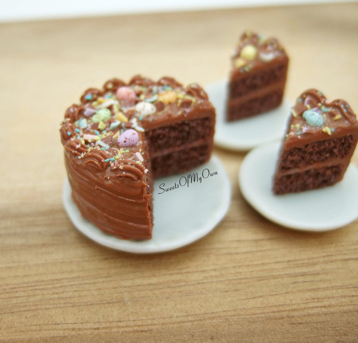 Double Chocolate Cake with Whole and Crushed Mini Eggs - Miniature 1:12 Scale