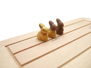 Miniature Chocolate Bunny - Large or Small - 1:12 Scale