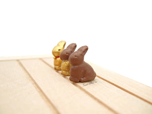 Miniature Chocolate Bunny - Large or Small - 1:12 Scale