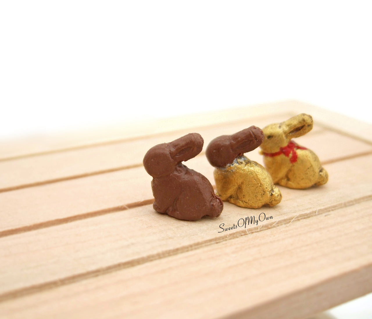 Miniature Chocolate Bunny - Large or Small - 1:12 Scale