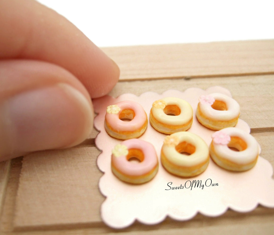 Miniature Doughnuts Spring Flower Theme - 1:12 Scale