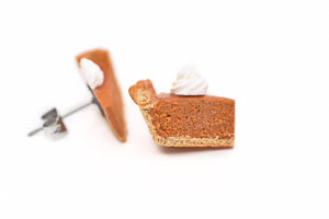 Pumpkin Pie Slice Earrings - Stud Earrings