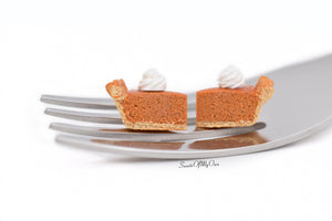 Pumpkin Pie Slice Earrings - Stud Earrings