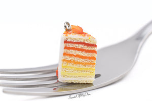 Maple Leaf Ombre Sponge Cake Slice - Necklace/Charm/Keychain