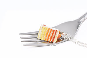 Maple Leaf Ombre Sponge Cake Slice - Necklace/Charm/Keychain