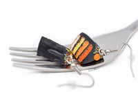 Thumbnail for Black Halloween Pumpkin Drip Cake Slices - Dangle Earrings