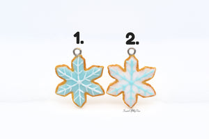 Snowflake Shaped Biscuit with Icing - Necklace/Charm/Keychain - Choose Your Design