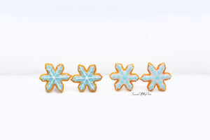Snowflake Shaped Icing Biscuit - Stud Earrings - Choose Your Style