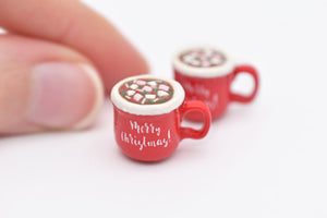 Miniature Merry Christmas Hot Chocolate with Marshmallows - Dolls House 1:12 Scale