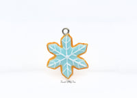 Thumbnail for Snowflake Shaped Biscuit with Icing - Necklace/Charm/Keychain - Choose Your Design