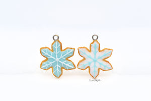 Snowflake Shaped Biscuit with Icing - Necklace/Charm/Keychain - Choose Your Design