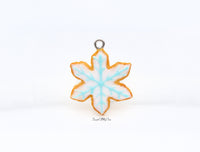 Thumbnail for Snowflake Shaped Biscuit with Icing - Necklace/Charm/Keychain - Choose Your Design