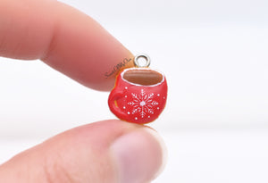 Christmas Red Themed Hot Drink Biscuit (small) - Necklace/Charm