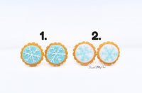 Thumbnail for Round Biscuit with Snowflake Icing - Stud Earrings - Choose Your Style