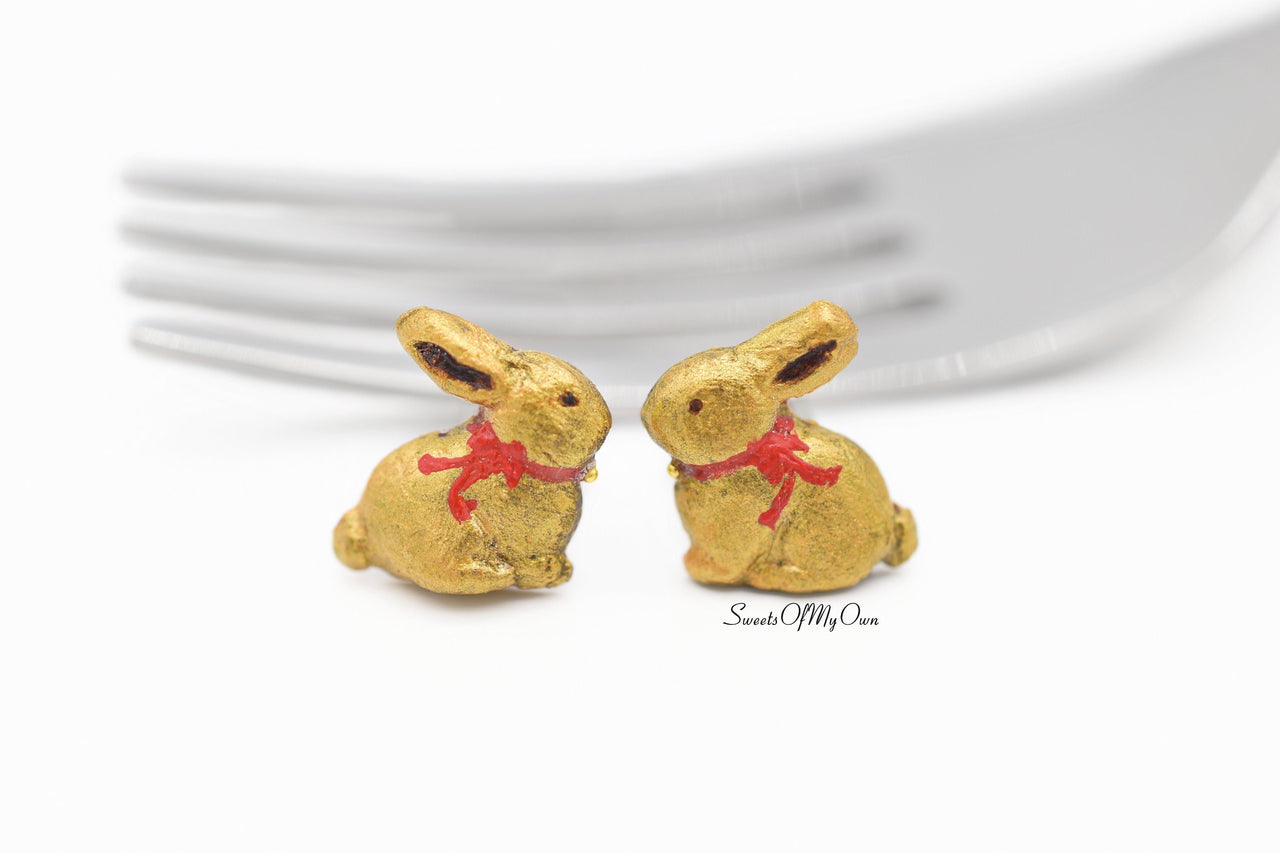 Chocolate Bunny Stud Earrings Sweetsofmyown