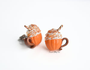 Pumpkin Spice Hot Chocolate - Stud Earrings