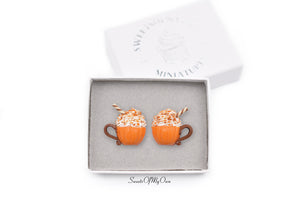 Pumpkin Spice Hot Chocolate - Stud Earrings