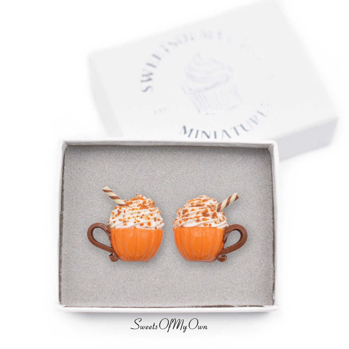 Pumpkin Spice Hot Chocolate - Stud Earrings