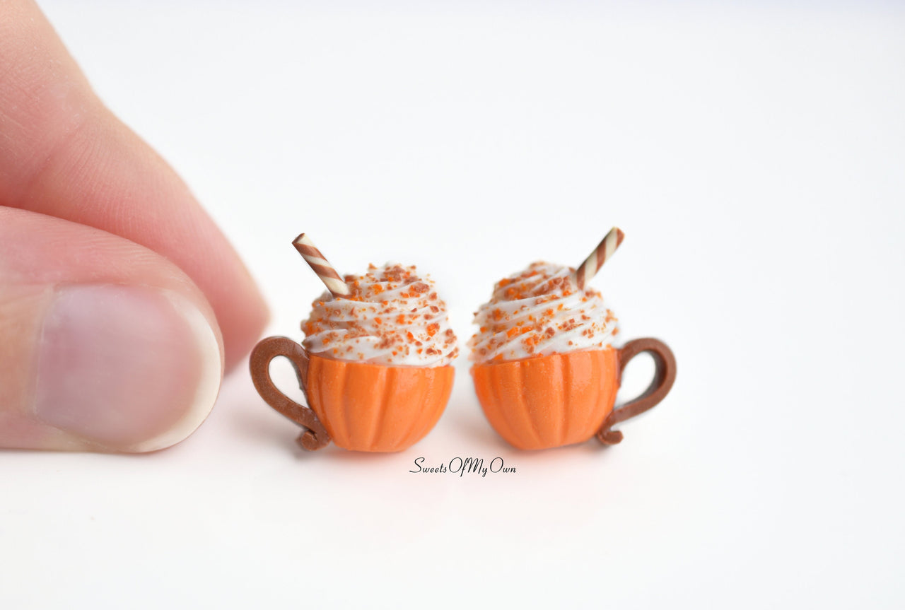 Pumpkin Spiced Latte Handmade Stud Earrings