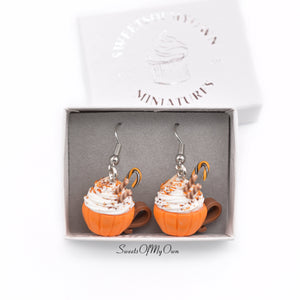 Pumpkin Spice Deluxe Hot Chocolate - Dangle Earrings