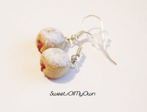 Sugar Coated Jam Donut - Dangle Earrings - MTO