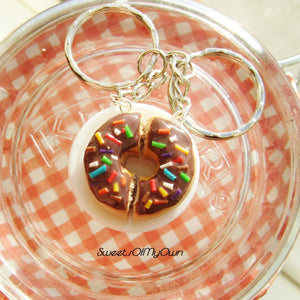 Chocolate Donut with Rainbow Sprinkles Charms - Set of 2 - SweetsOfMyOwn