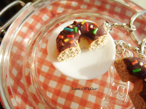 Chocolate Donut with Rainbow Sprinkles Charms - Set of 2 - SweetsOfMyOwn