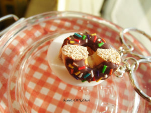 Chocolate Donut with Rainbow Sprinkles Charms - Set of 2 - SweetsOfMyOwn