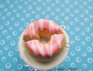 Pink Donut Halves with White Stripes BFF Set