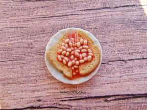 MTO - Miniature Beans on Toast - Doll House 1:12 Scale - SweetsOfMyOwn