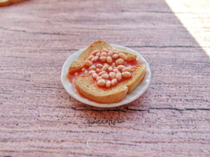 MTO - Miniature Beans on Toast - Doll House 1:12 Scale - SweetsOfMyOwn