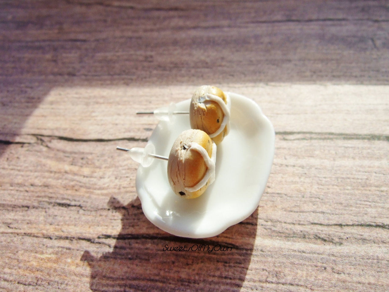 Hot Cross Bun - Stud Earrings - MTO