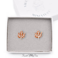 Thumbnail for Gingerbread Leaf Biscuit Stud Earrings