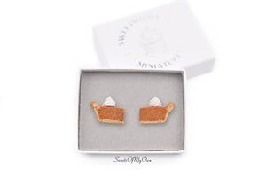 Pumpkin Pie Slice Earrings - Stud Earrings
