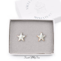 Thumbnail for Gingerbread Glitter Star Biscuit Stud Earrings