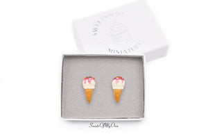 Vanilla Scoop Ice Cream Cones - Stud Earrings
