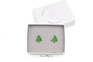 Gingerbread Christmas Tree Biscuit Stud Earrings